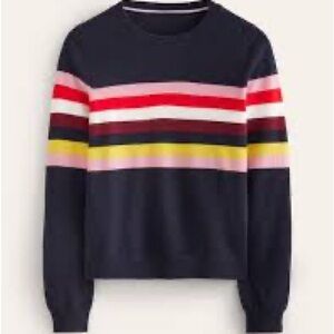 Navy Multicolor Striped Women's Sweater